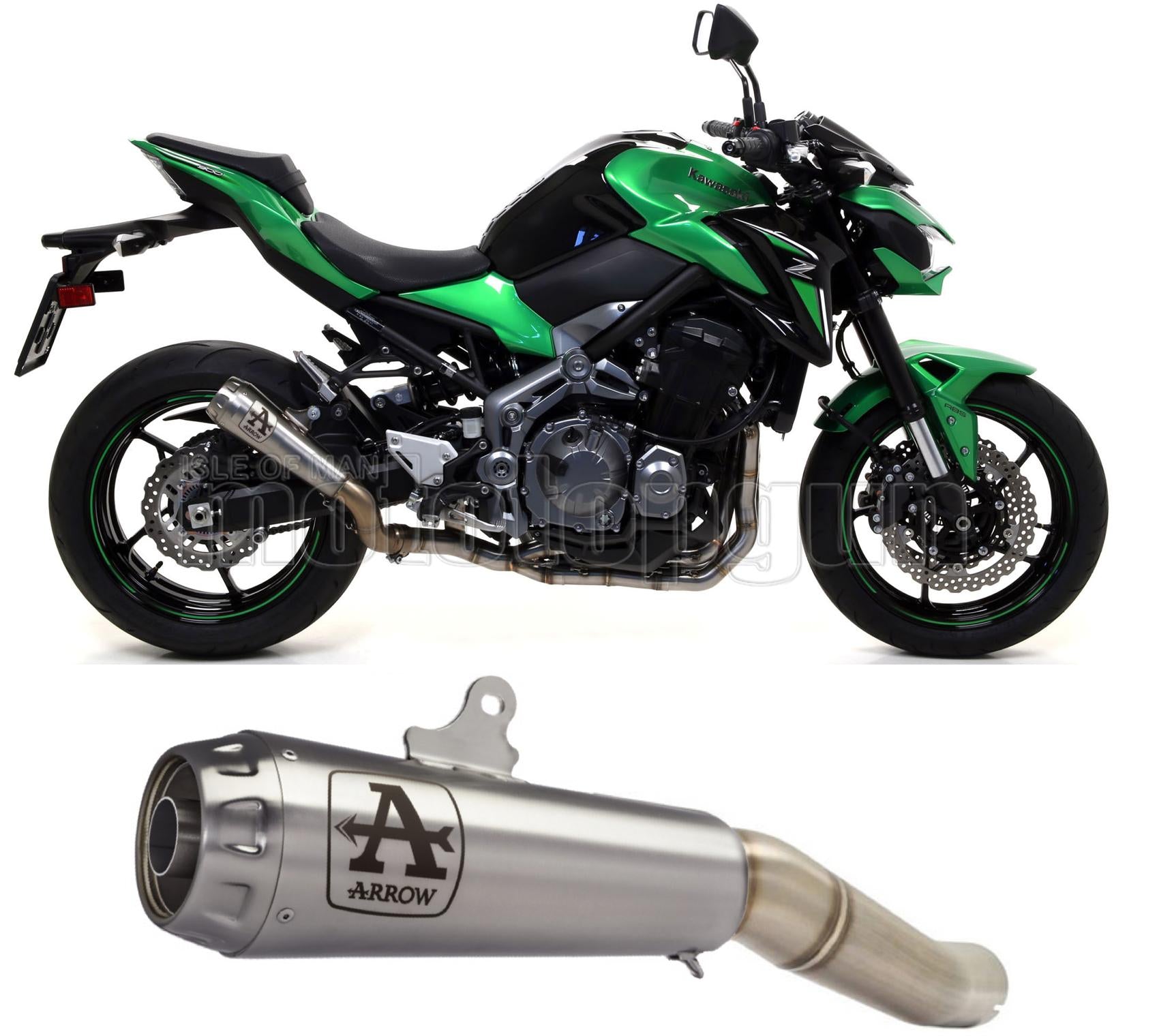 SCARICO OMOLOGATO DOPPIO TERMINALE ARROW PRO-RACE IN TITANIO CON FONDELLO IN TITANIO COMPATIBILE CON KAWASAKI Z900 Z-900 A2 19/23