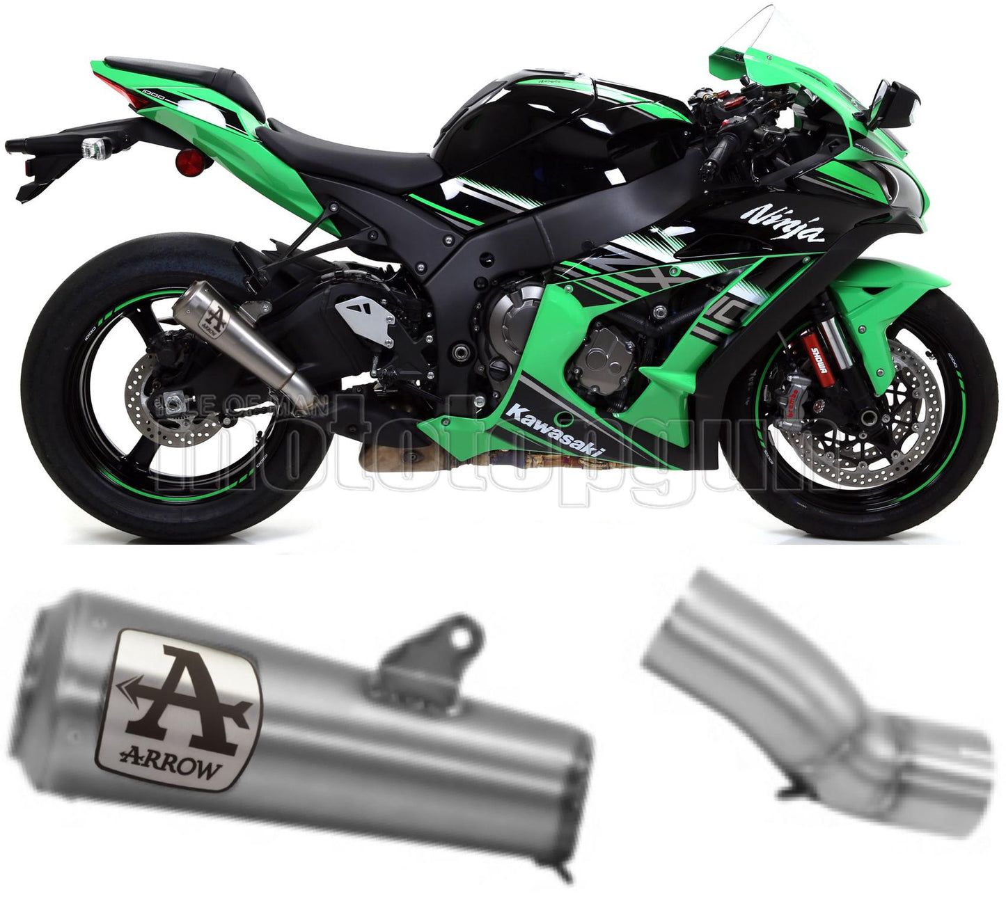 SCARICO OMOLOGATO CATALIZZATO ARROW PRO-RACE IN TITANIO CON FONDELLO IN TITANIO COMPATIBILE CON KAWASAKI ZX-10R ZX-10 R 16/19