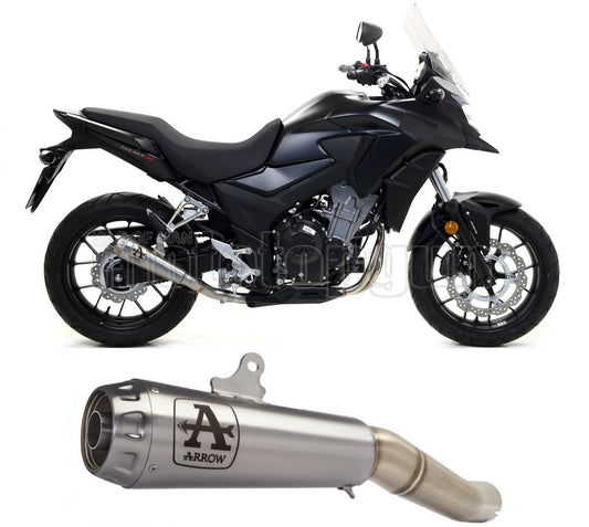 SCARICO OMOLOGATO OPEN ARROW PRO-RACE IN NICHROM CON FONDELLO IN INOX COMPATIBILE CON HONDA CB 500 X 19/20