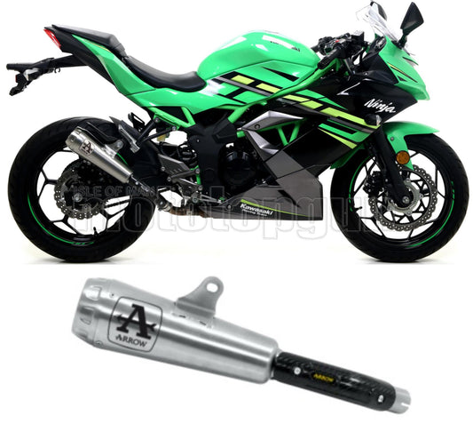 SCARICO OMOLOGATO OPEN ARROW PRO-RACE IN NICHROM CON FONDELLO IN INOX COMPATIBILE CON KAWASAKI NINJA 125 19/20
