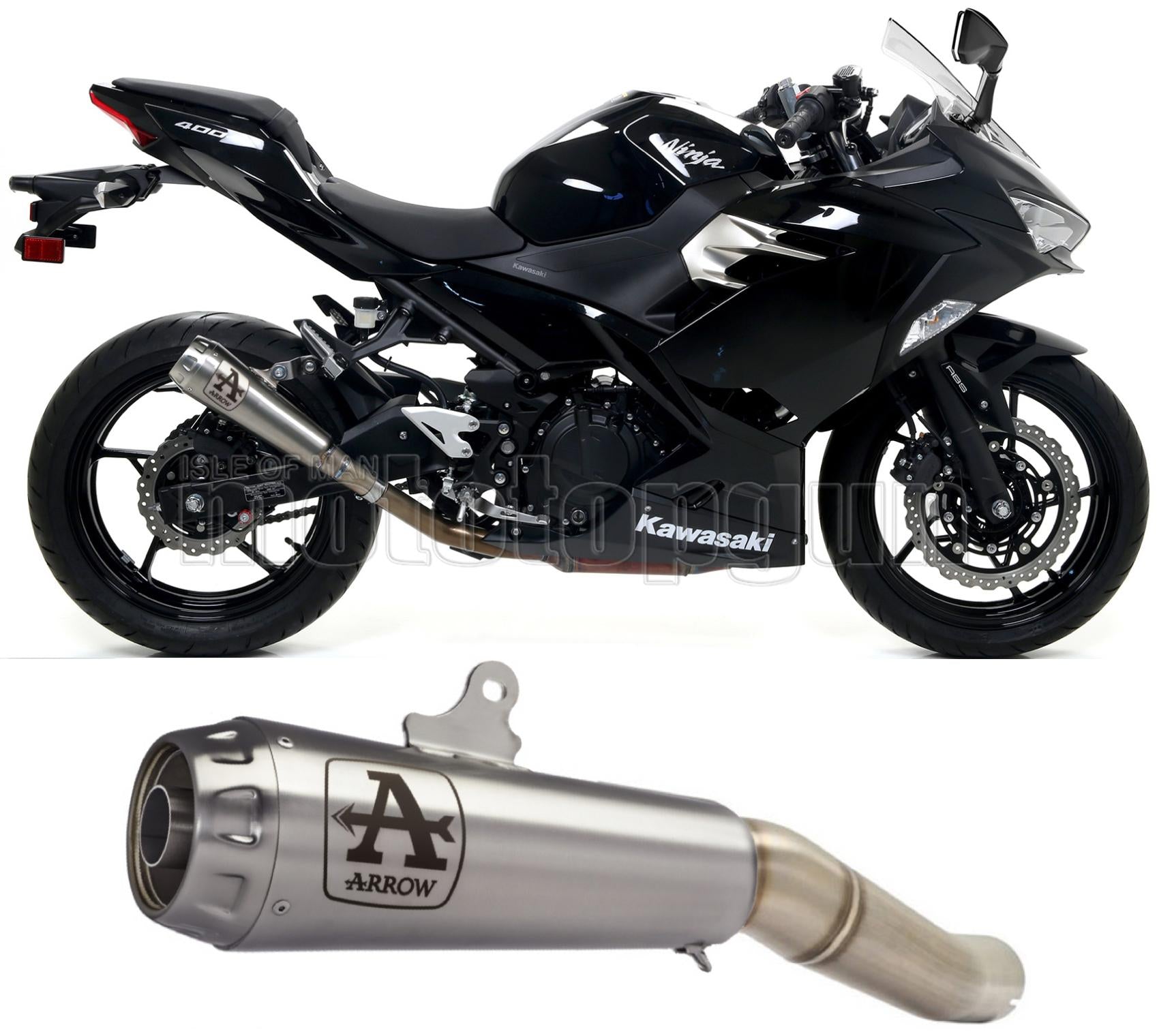 SCARICO OMOLOGATO ARROW PRO-RACE IN NICHROM CON FONDELLO IN INOX COMPATIBILE CON KAWASAKI NINJA 400 18/21