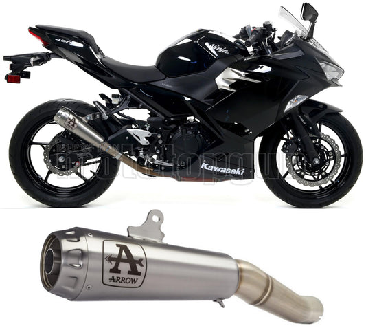 SCARICO OMOLOGATO ARROW PRO-RACE IN NICHROM CON FONDELLO IN INOX COMPATIBILE CON KAWASAKI NINJA 400 18/21