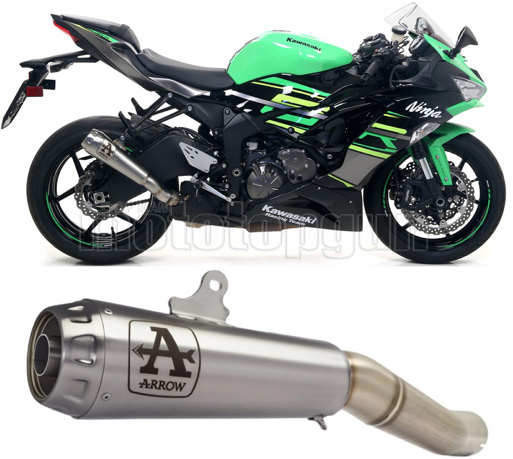 SCARICO OMOLOGATO OPEN ARROW PRO-RACE IN NICHROM CON FONDELLO IN INOX COMPATIBILE CON KAWASAKI ZX-6R ZX-6 R 636 19/20