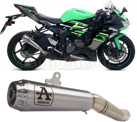 SCARICO OMOLOGATO OPEN ARROW PRO-RACE IN NICHROM CON FONDELLO IN INOX COMPATIBILE CON KAWASAKI ZX-6R ZX-6 R 636 19/20