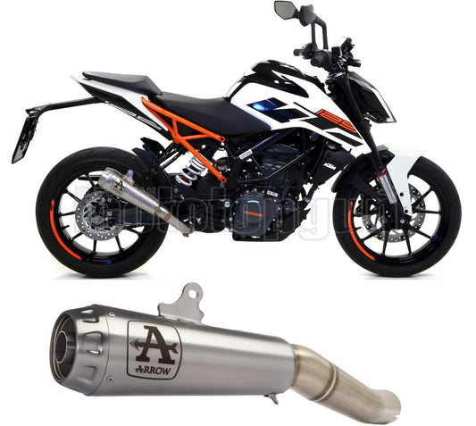 SCARICO OMOLOGATO ARROW PRO-RACE IN NICHROM CON FONDELLO IN INOX COMPATIBILE CON KTM DUKE 125 17/20