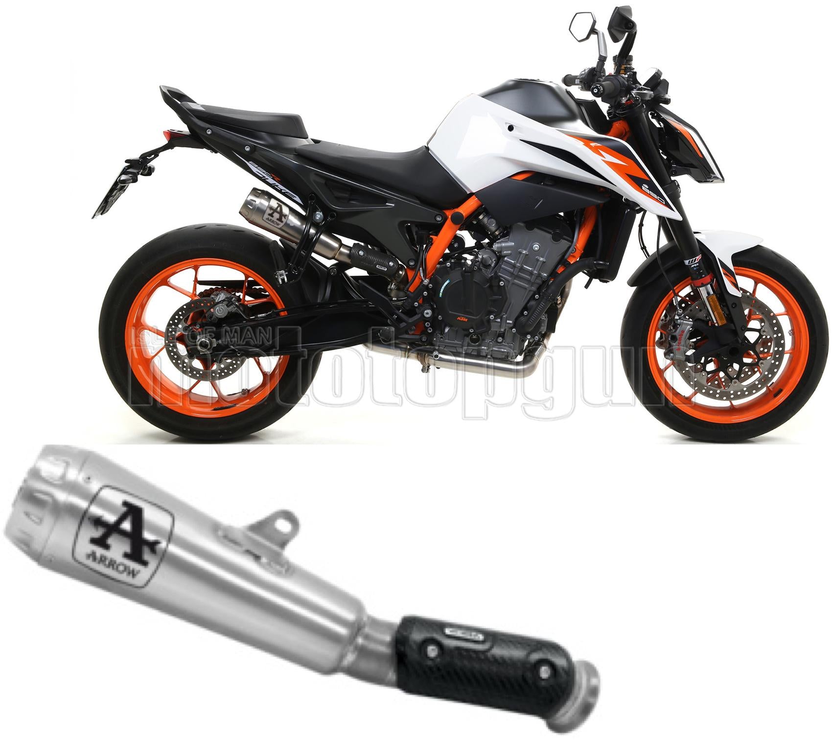 SCARICO OMOLOGATO ARROW PRO-RACE IN NICHROM CON FONDELLO IN INOX COMPATIBILE CON KTM 890 DUKE R 20/23