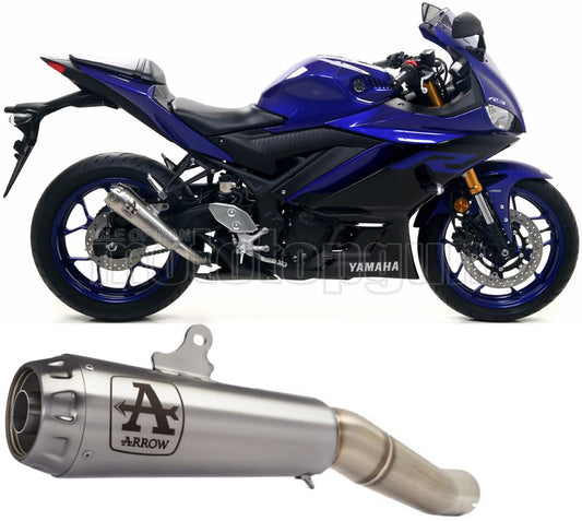SCARICO OMOLOGATO OPEN DOPPIO TERMINALE ARROW PRO-RACE IN NICHROM CON FONDELLO IN INOX COMPATIBILE CON YAMAHA YZF R3 19/20