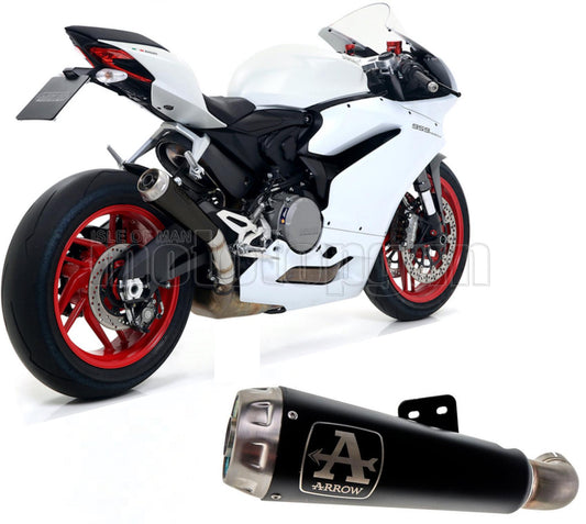 SCARICO OMOLOGATO ARROW PRO-RACE IN NICHROM NERO CON FONDELLO IN INOX COMPATIBILE CON DUCATI PANIGALE 959 16/19