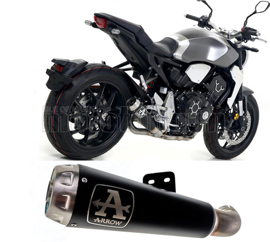 SCARICO OMOLOGATO ARROW PRO-RACE IN NICHROM NERO CON FONDELLO IN INOX COMPATIBILE CON HONDA CB 1000 R 18/23