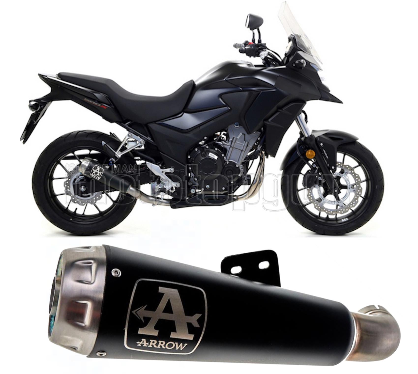 SCARICO OMOLOGATO DOPPIO TERMINALE ARROW PRO-RACE IN NICHROM NERO CON FONDELLO IN INOX COMPATIBILE CON HONDA CB 500 X 17/18
