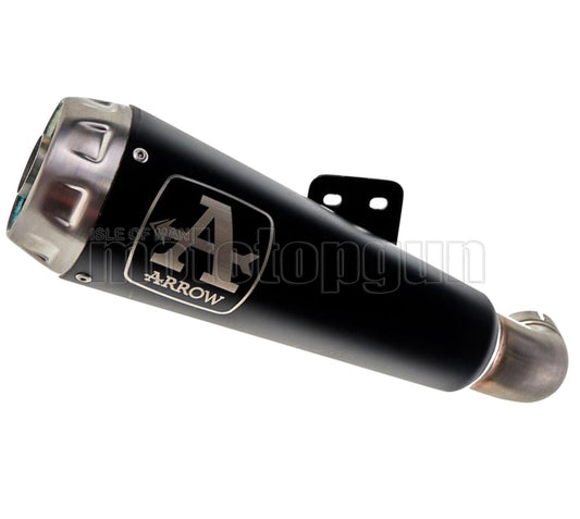 SCARICO OMOLOGATO OPEN ARROW PRO-RACE IN NICHROM NERO CON FONDELLO IN INOX COMPATIBILE CON KAWASAKI NINJA 125 19/20