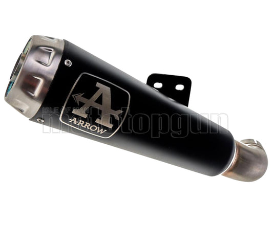 SCARICO OMOLOGATO OPEN ARROW PRO-RACE IN NICHROM NERO CON FONDELLO IN INOX COMPATIBILE CON KAWASAKI Z125 Z-125 19/20