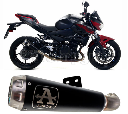 SCARICO OMOLOGATO ARROW PRO-RACE IN NICHROM NERO CON FONDELLO IN INOX COMPATIBILE CON KAWASAKI Z400 Z-400 19/20