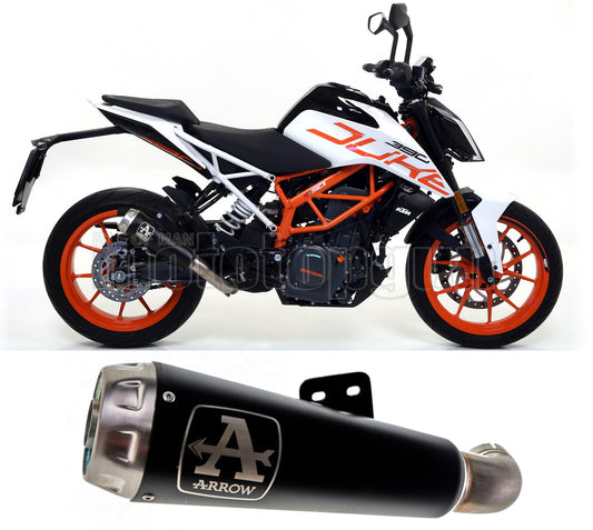 SCARICO OMOLOGATO ARROW PRO-RACE IN NICHROM NERO CON FONDELLO IN INOX COMPATIBILE CON KTM DUKE 390 17/20