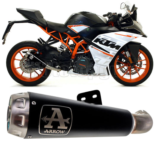 SCARICO OMOLOGATO ARROW PRO-RACE IN NICHROM NERO CON FONDELLO IN INOX COMPATIBILE CON KTM RC 125 17/20