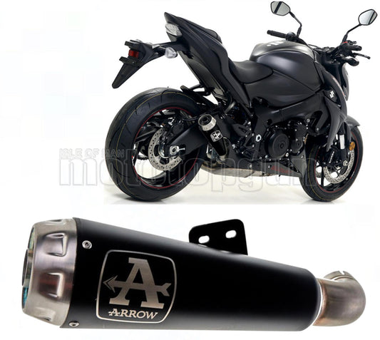 SCARICO OMOLOGATO CATALIZZATO ARROW PRO-RACE IN NICHROM NERO CON FONDELLO IN INOX COMPATIBILE CON SUZUKI GSX-S 1000 15/20