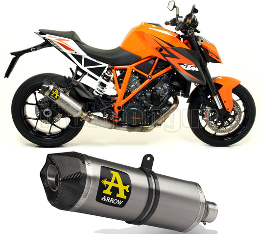 SCARICO COMPLETO RACE DOPPIO TERMINALE ARROW RACE-TECH IN TITANIO CON FONDELLO IN CARBY COMPATIBILE CON KTM 1290 SUPERDUKE 17/19