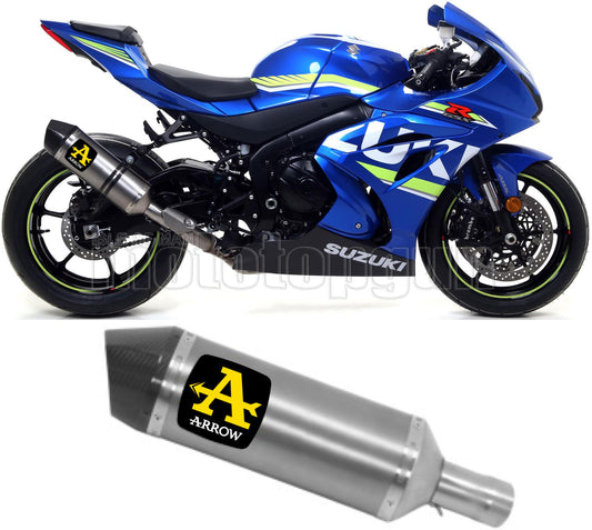 SCARICO OMOLOGATO CORTO ARROW RACE-TECH IN TITANIO CON FONDELLO IN CARBY COMPATIBILE CON SUZUKI GSX-R 1000 R 17/20