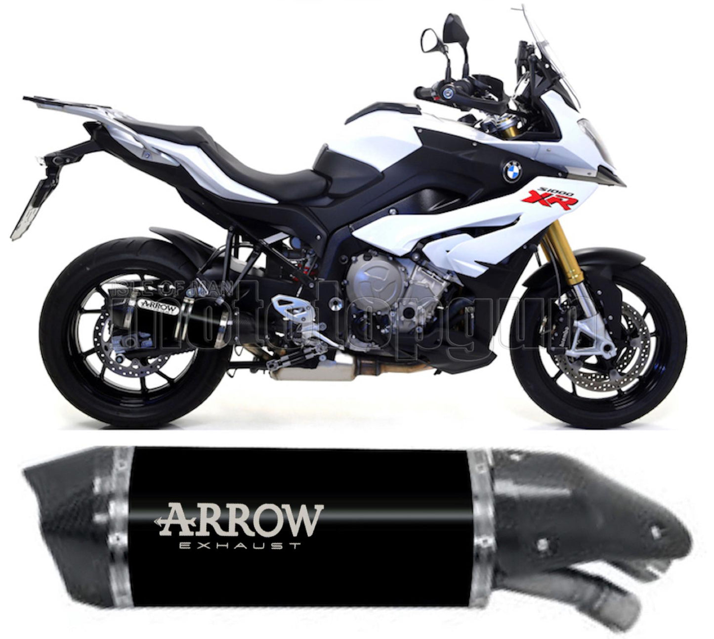 SCARICO OMOLOGATO CATALIZZATO ARROW RACE-TECH IN ALLUMINIO NERO CON FONDELLO IN CARBY COMPATIBILE CON BMW S1000 S-1000 XR 17/19