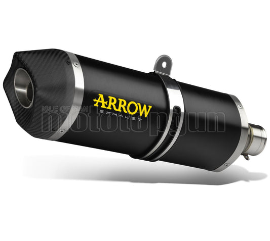SCARICO OMOLOGATO ARROW RACE-TECH IN ALLUMINIO NERO CON FONDELLO IN CARBY COMPATIBILE CON KAWASAKI Z400 Z-400 19/20