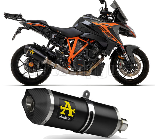 SCARICO COMPLETO RACE + DBKILLER ARROW RACE-TECH IN ALLUMINIO NERO CON FONDELLO IN CARBY COMPATIBILE CON KTM 1290 SUPERDUKE GT 17/21