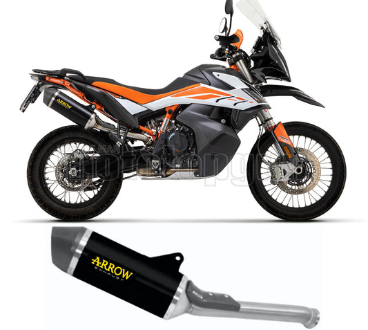 SCARICO OMOLOGATO OPEN ARROW RACE-TECH IN ALLUMINIO NERO CON FONDELLO IN CARBY COMPATIBILE CON KTM 790 ADVENTURE R 19/20
