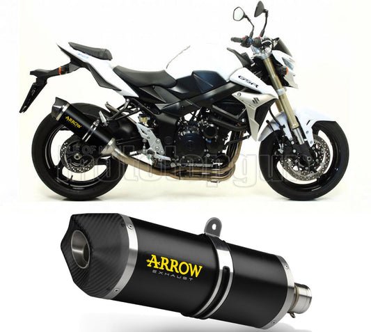 SCARICO COMPLETO OMOLOGATO OPEN ARROW RACE-TECH IN ALLUMINIO NERO CON FONDELLO IN CARBY COMPATIBILE CON SUZUKI GSR 750 11/16