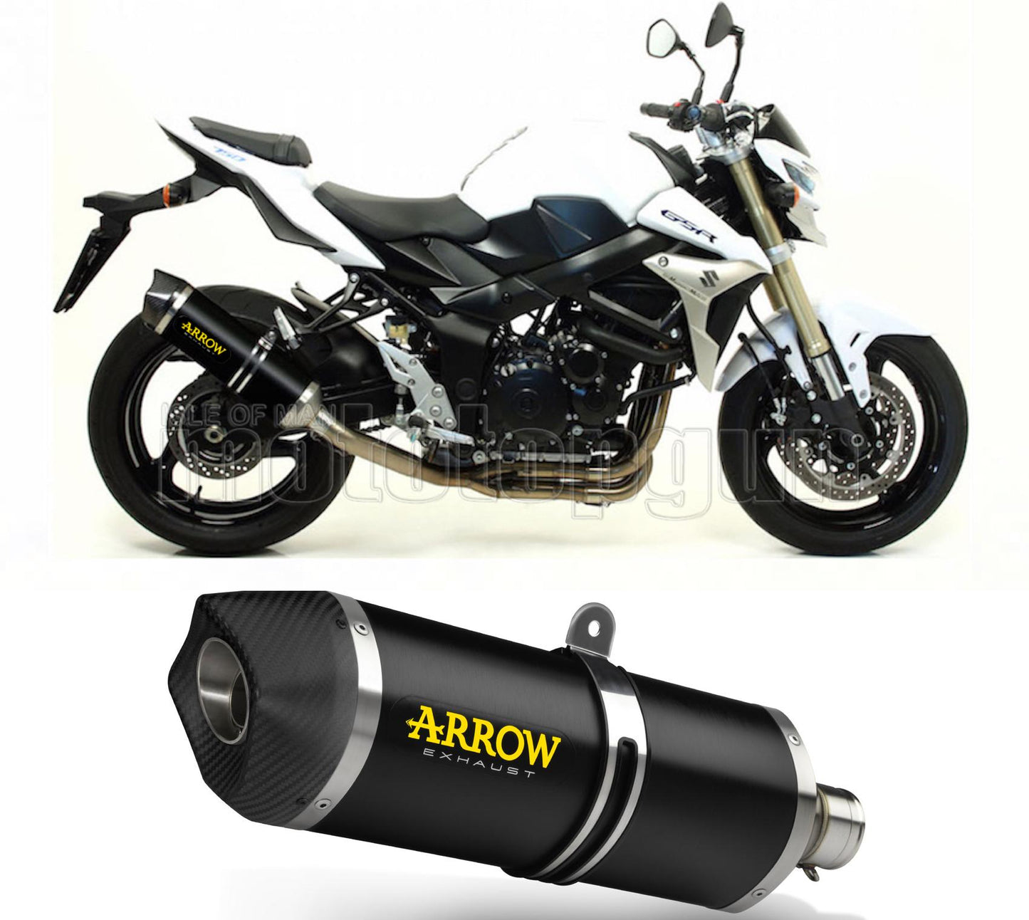 SCARICO COMPLETO OMOLOGATO OPEN ARROW RACE-TECH IN ALLUMINIO NERO CON FONDELLO IN CARBY COMPATIBILE CON SUZUKI GSR 750 11/16
