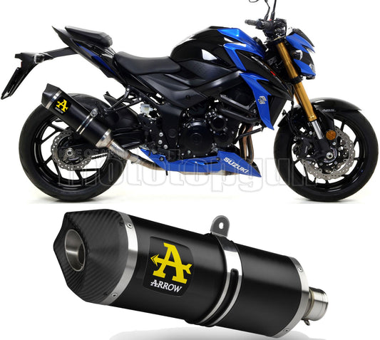 SCARICO COMPLETO OMOLOGATO OPEN ARROW RACE-TECH IN ALLUMINIO NERO CON FONDELLO IN CARBY COMPATIBILE CON SUZUKI GSX-S 750 17/20