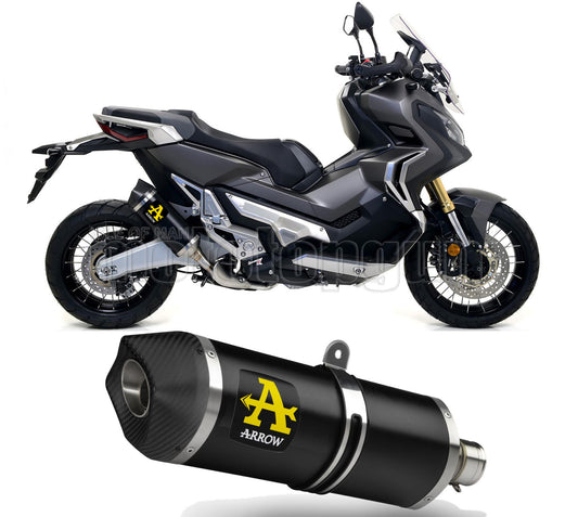 SCARICO OMOLOGATO ARROW RACE-TECH IN ALLUMINIO NERO CON FONDELLO IN CARBY COMPATIBILE CON HONDA XADV X-ADV 750 17/23