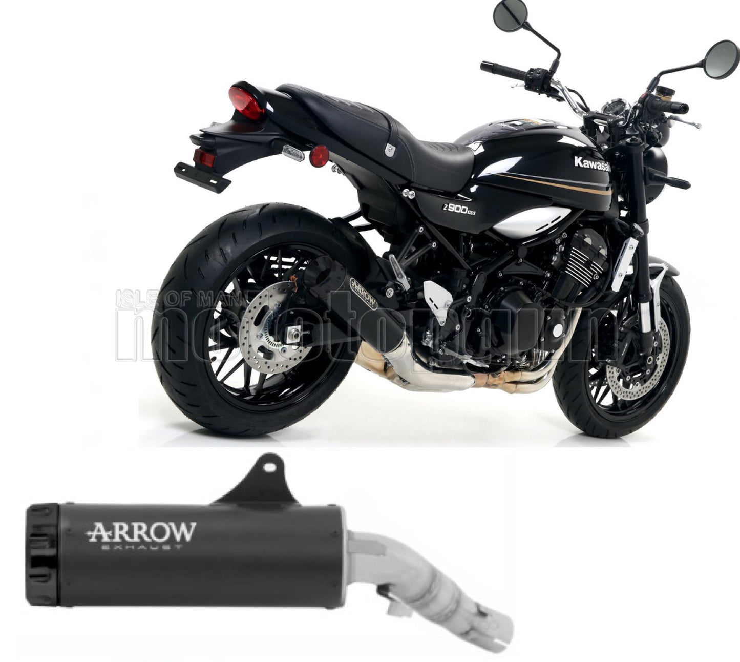 SCARICO RACE ARROW REBEL IN ALLUMINIO NERO CON FONDELLO IN ALLUMINIO NERO COMPATIBILE CON KAWASAKI Z900 Z-900 RS 17/20