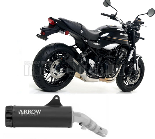 SCARICO RACE ARROW REBEL IN ALLUMINIO NERO CON FONDELLO IN ALLUMINIO NERO COMPATIBILE CON KAWASAKI Z900 Z-900 RS 17/20