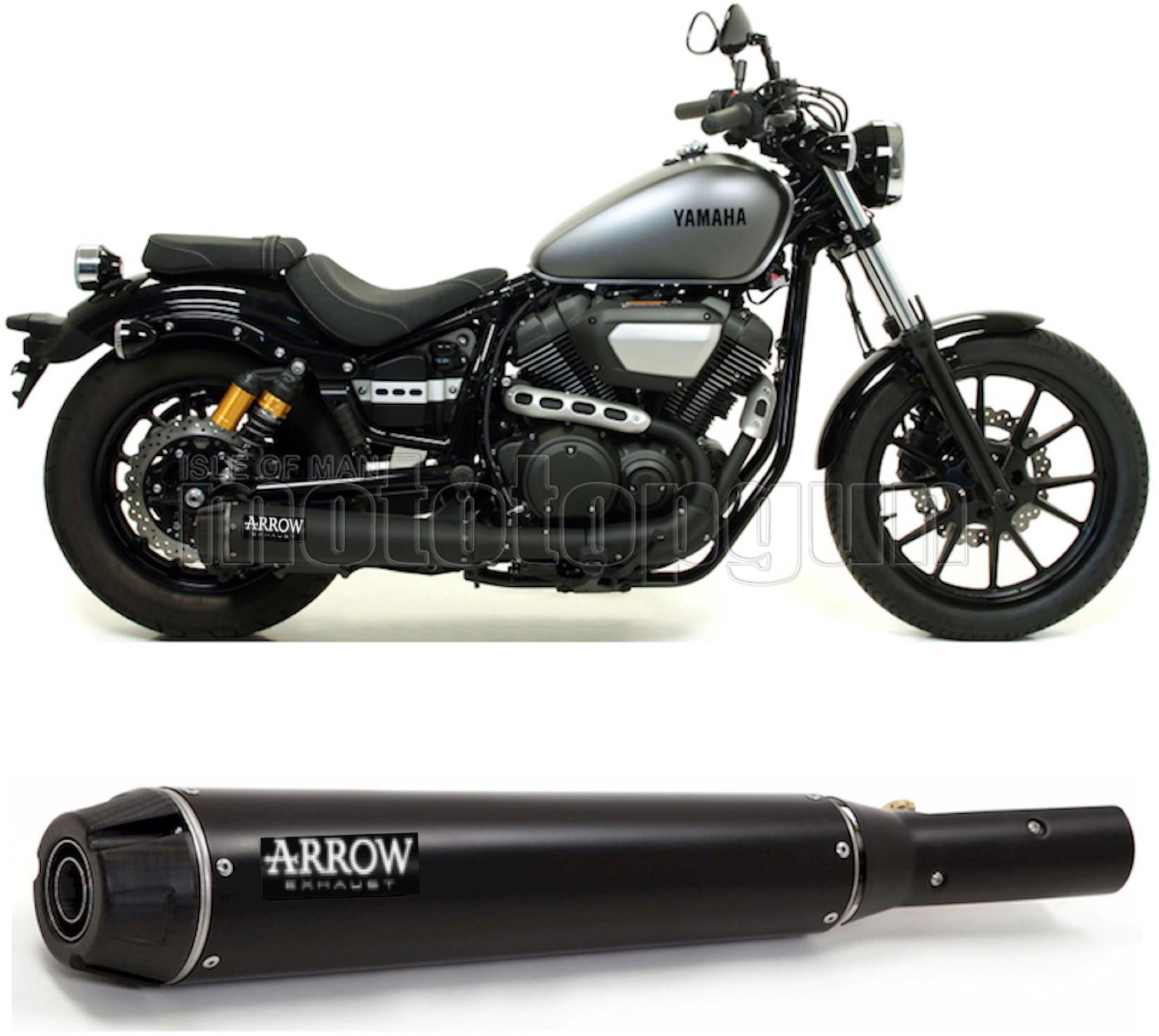 SCARICO RACE ARROW REBEL IN ALLUMINIO NERO CON FONDELLO IN CARBY COMPATIBILE CON YAMAHA XV 950 R 14/16