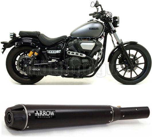 SCARICO RACE ARROW REBEL IN ALLUMINIO NERO CON FONDELLO IN CARBY COMPATIBILE CON YAMAHA XV 950 R 14/16