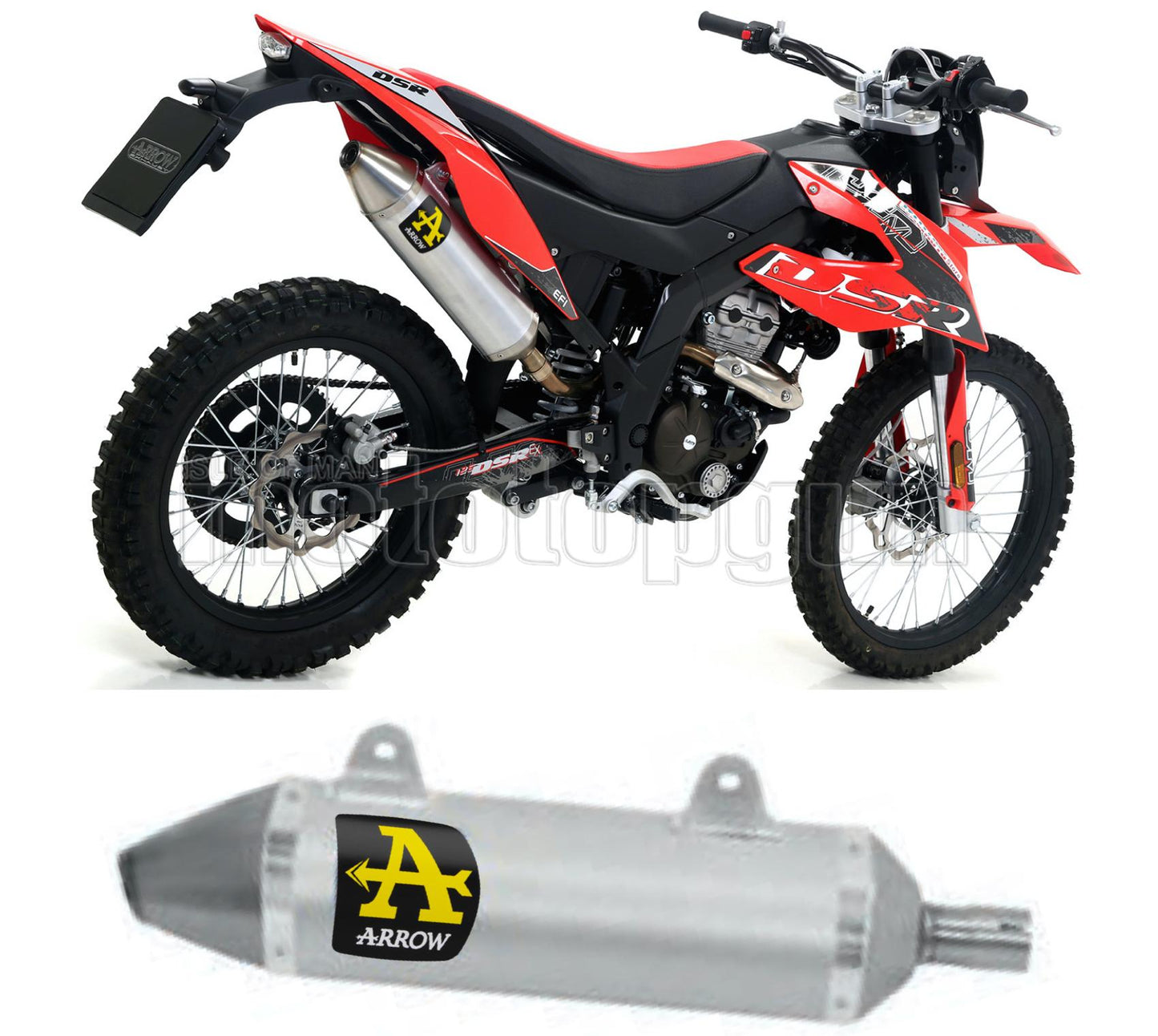 COLLETTORE OPEN ARROW THUNDER IN ALLUMINIO CON FONDELLO IN INOX COMPATIBILE CON UM DSR EX 125 18/20