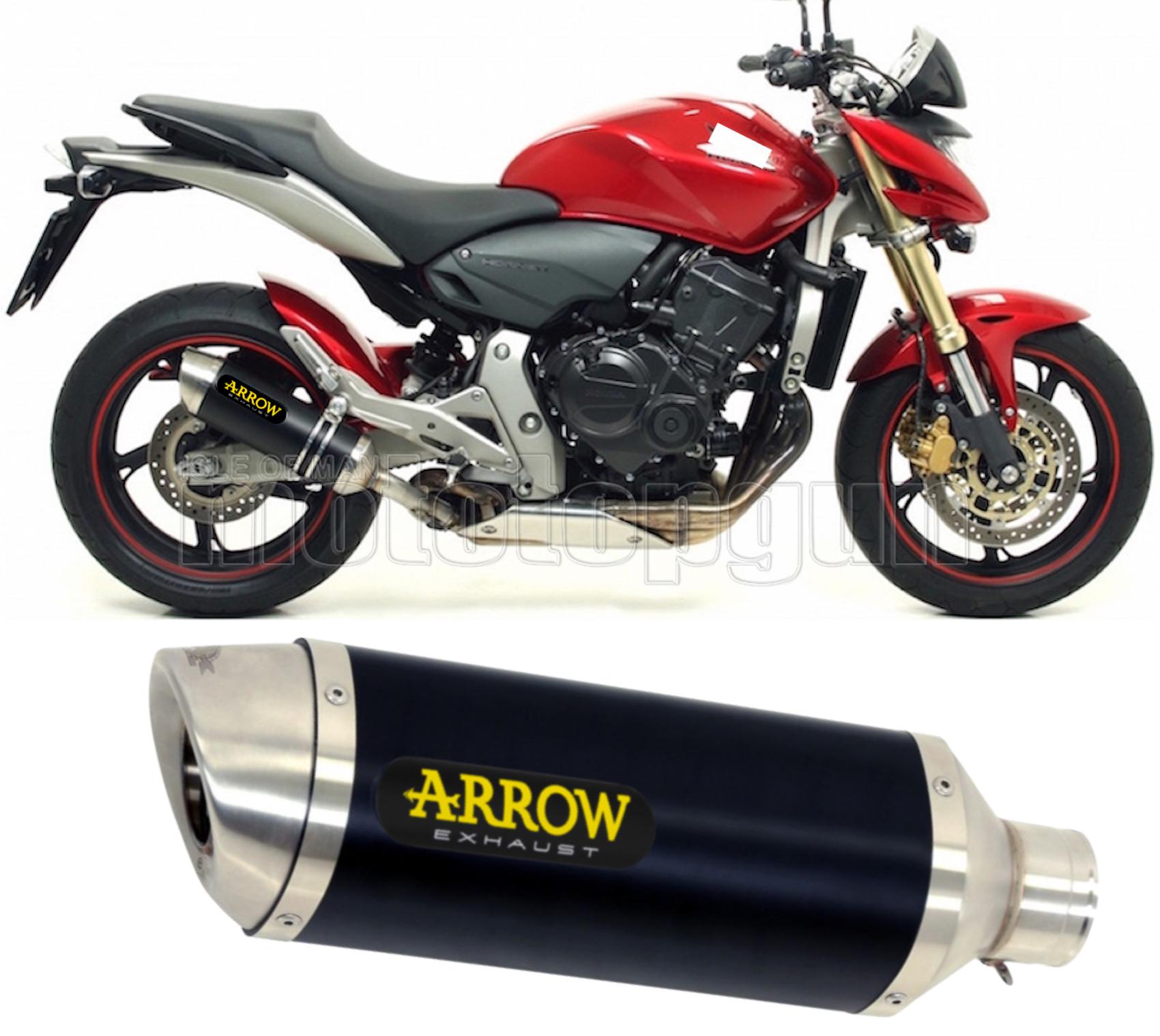 SCARICO COMPLETO OMOLOGATO OPEN ARROW THUNDER IN ALLUMINIO NERO CON FONDELLO IN INOX COMPATIBILE CON HONDA CB 600 F HORNET 07/13