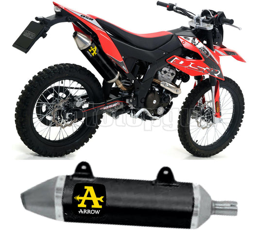COLLETTORE OPEN ARROW THUNDER IN ALLUMINIO NERO CON FONDELLO IN INOX COMPATIBILE CON UM DSR EX 125 18/20