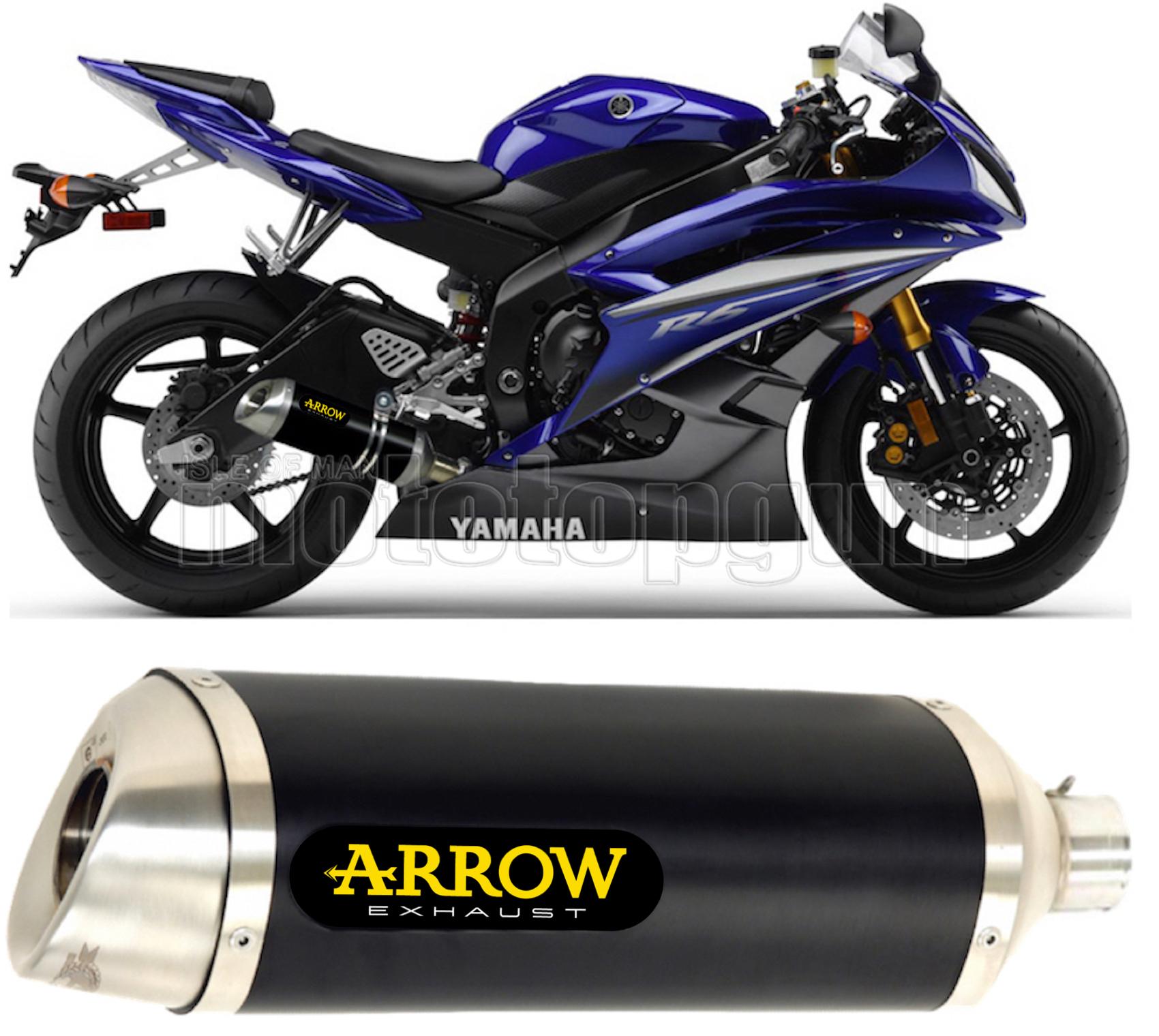 SCARICO COMPLETO OMOLOGATO OPEN BOMB ARROW THUNDER IN ALLUMINIO NERO CON FONDELLO IN INOX COMPATIBILE CON YAMAHA YZF 600 R6 06/07