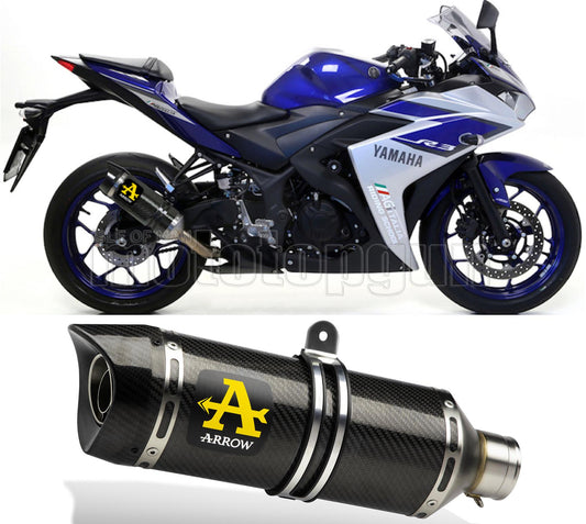 SCARICO OMOLOGATO CATALIZZATO ARROW THUNDER IN CARBONIO CON FONDELLO IN CARBY COMPATIBILE CON YAMAHA YZF R3 15/17