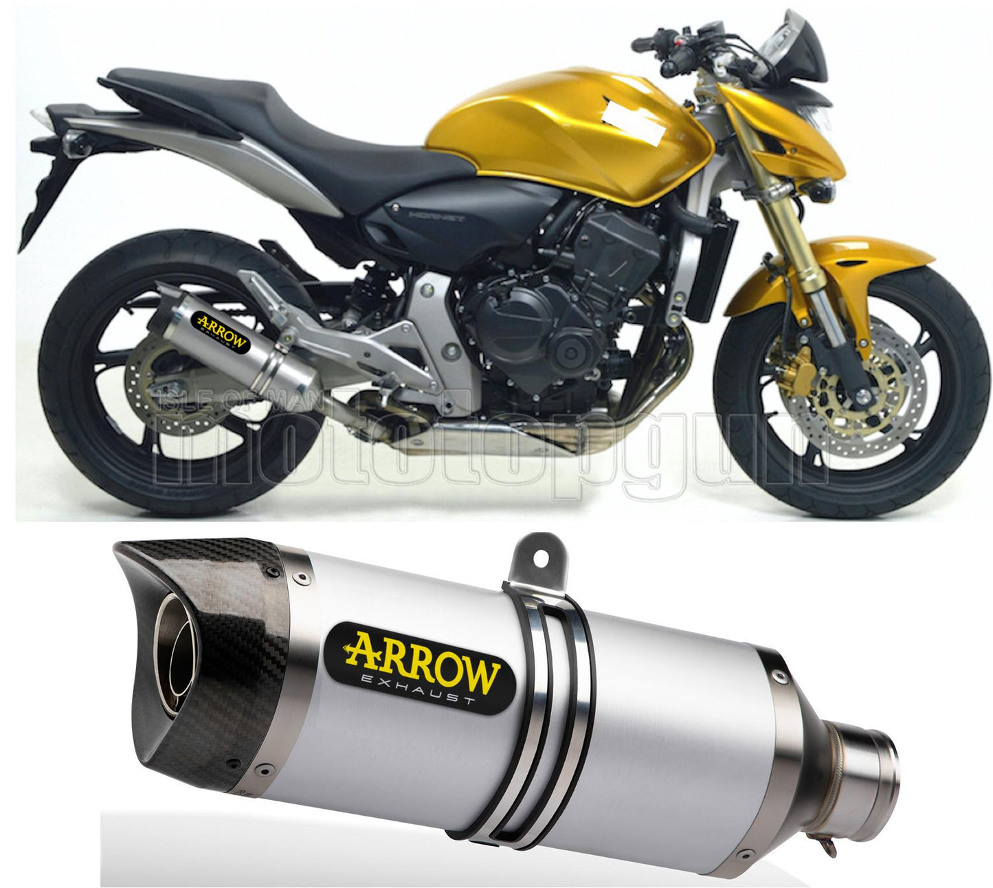 SCARICO COMPLETO OMOLOGATO OPEN ARROW THUNDER IN ALLUMINIO CON FONDELLO IN CARBY COMPATIBILE CON HONDA CB 600 F HORNET 07/13