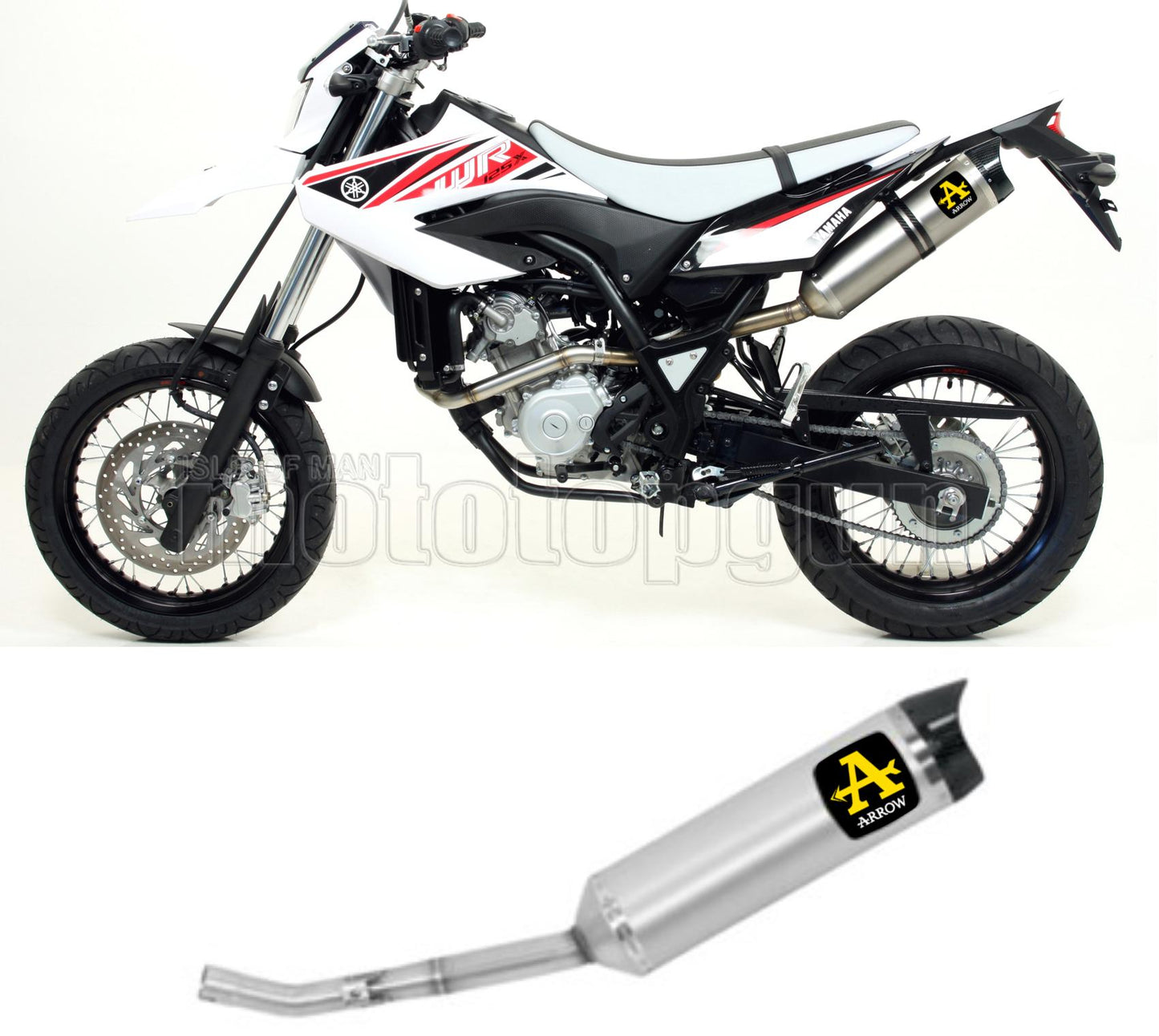 COLLETTORE OPEN ARROW THUNDER IN ALLUMINIO CON FONDELLO IN CARBY COMPATIBILE CON YAMAHA WR 125 X 09/16