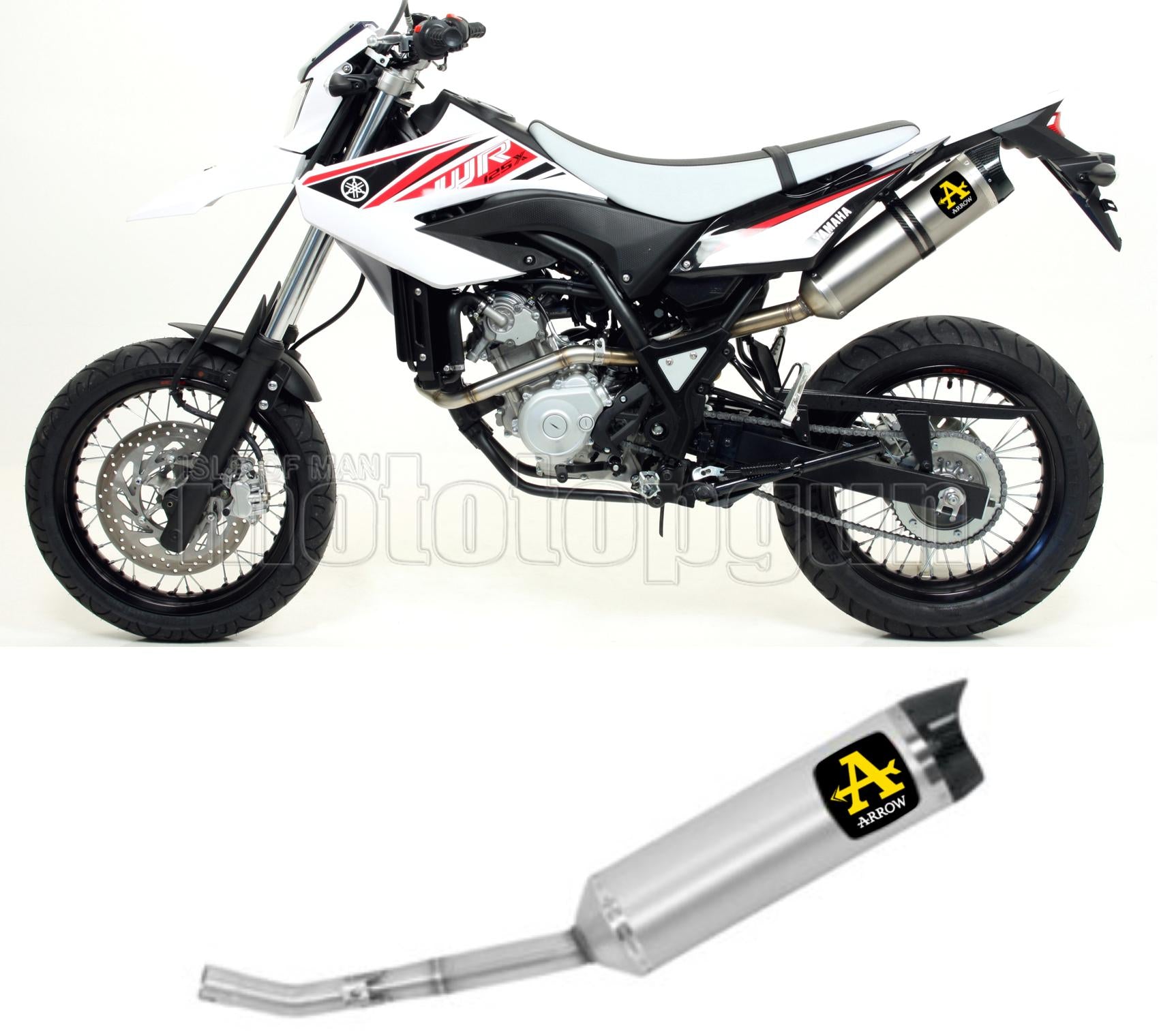 COLLETTORE OPEN ARROW THUNDER IN ALLUMINIO CON FONDELLO IN CARBY COMPATIBILE CON YAMAHA WR 125 X 09/16