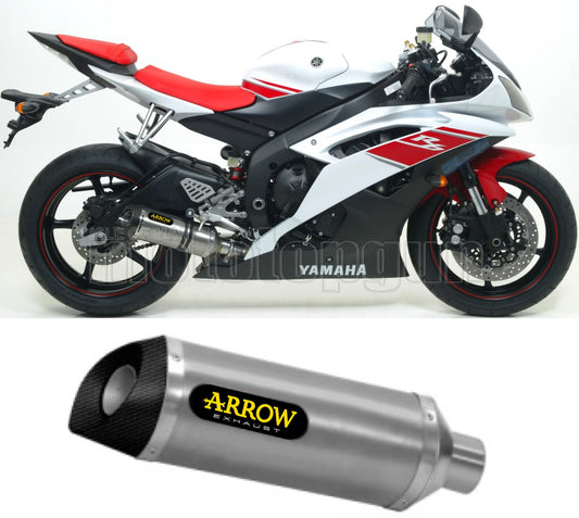 SCARICO COMPLETO OMOLOGATO OPEN BASSO ARROW THUNDER IN ALLUMINIO CON FONDELLO IN CARBY COMPATIBILE CON YAMAHA YZF 600 R6 08/11