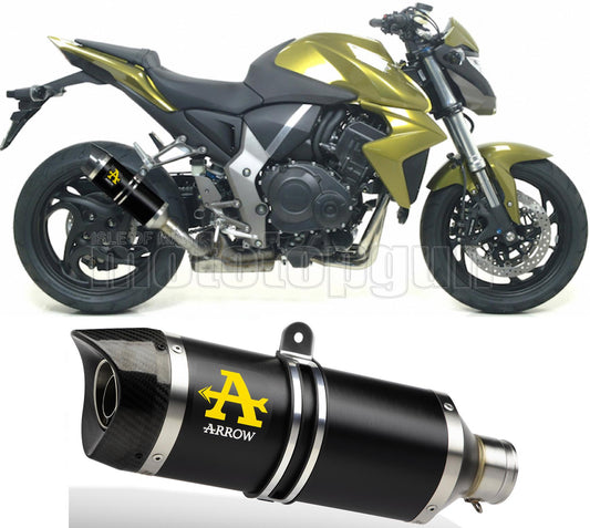SCARICO COMPLETO OMOLOGATO OPEN ARROW THUNDER IN ALLUMINIO NERO CON FONDELLO IN CARBY COMPATIBILE CON HONDA CB 1000 R 08/17