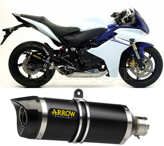 SCARICO COMPLETO OMOLOGATO OPEN ARROW THUNDER IN ALLUMINIO NERO CON FONDELLO IN CARBY COMPATIBILE CON HONDA CBR 600 F 11/13