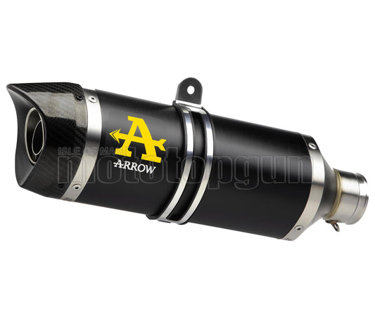 SCARICO OMOLOGATO OPEN ARROW THUNDER IN ALLUMINIO NERO CON FONDELLO IN CARBY COMPATIBILE CON KAWASAKI Z900 Z-900 20/23