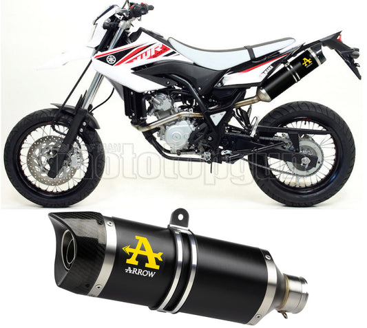 COLLETTORE OPEN ARROW THUNDER IN ALLUMINIO NERO CON FONDELLO IN CARBY COMPATIBILE CON YAMAHA WR 125 R 09/12