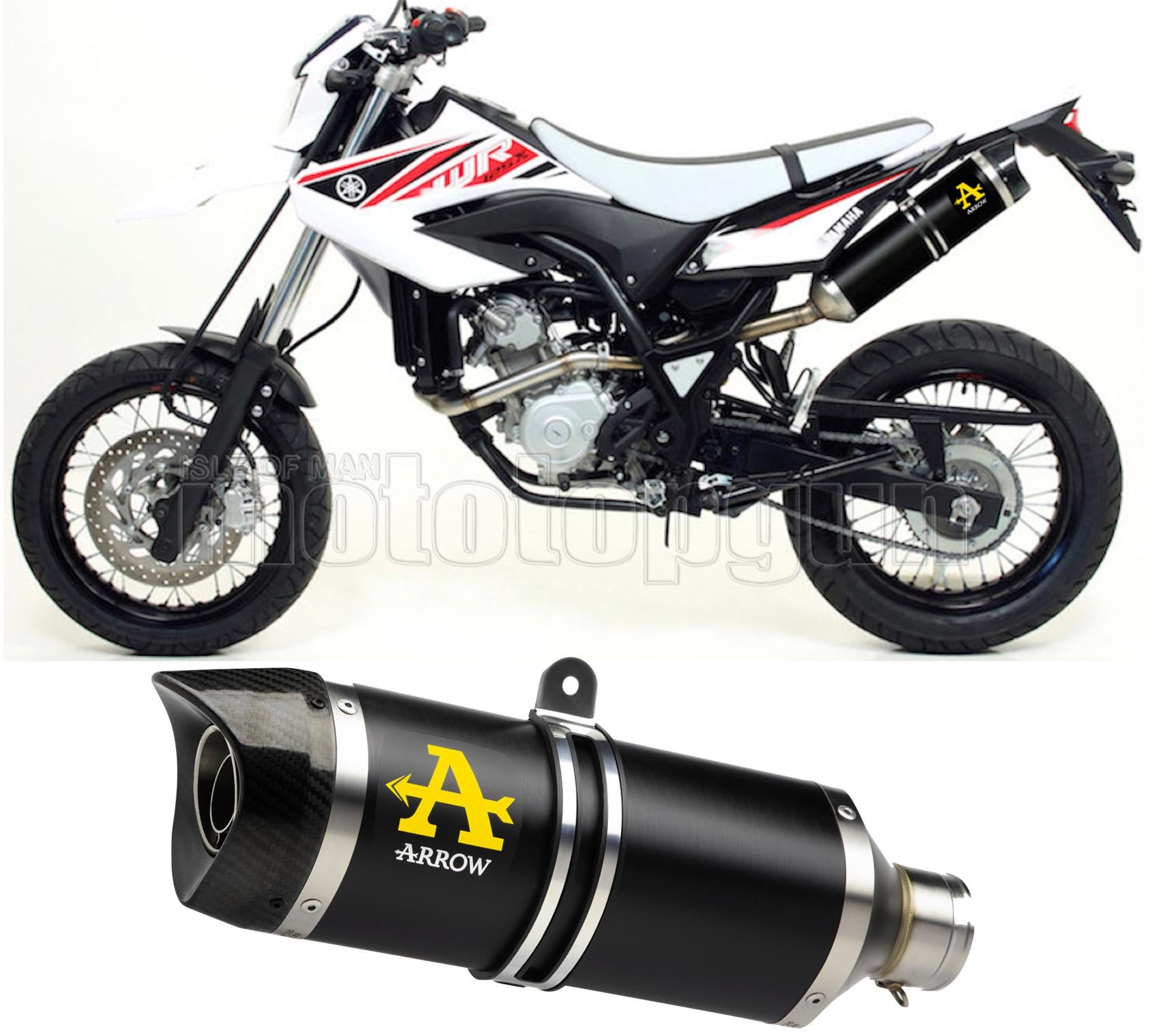 COLLETTORE OPEN ARROW THUNDER IN ALLUMINIO NERO CON FONDELLO IN CARBY COMPATIBILE CON YAMAHA WR 125 X 09/16