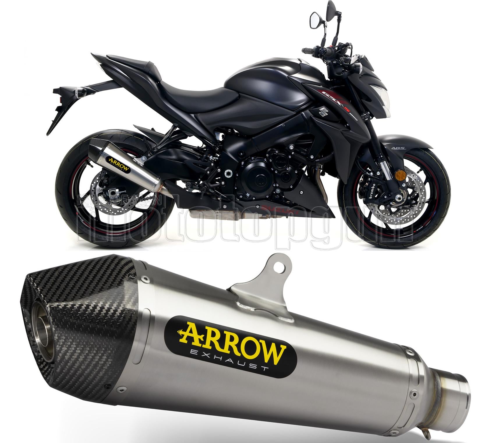 SCARICO OMOLOGATO CATALIZZATO ARROW X-KONE IN TITANIO CON FONDELLO IN CARBY COMPATIBILE CON SUZUKI GSX-S 1000 F 15/20