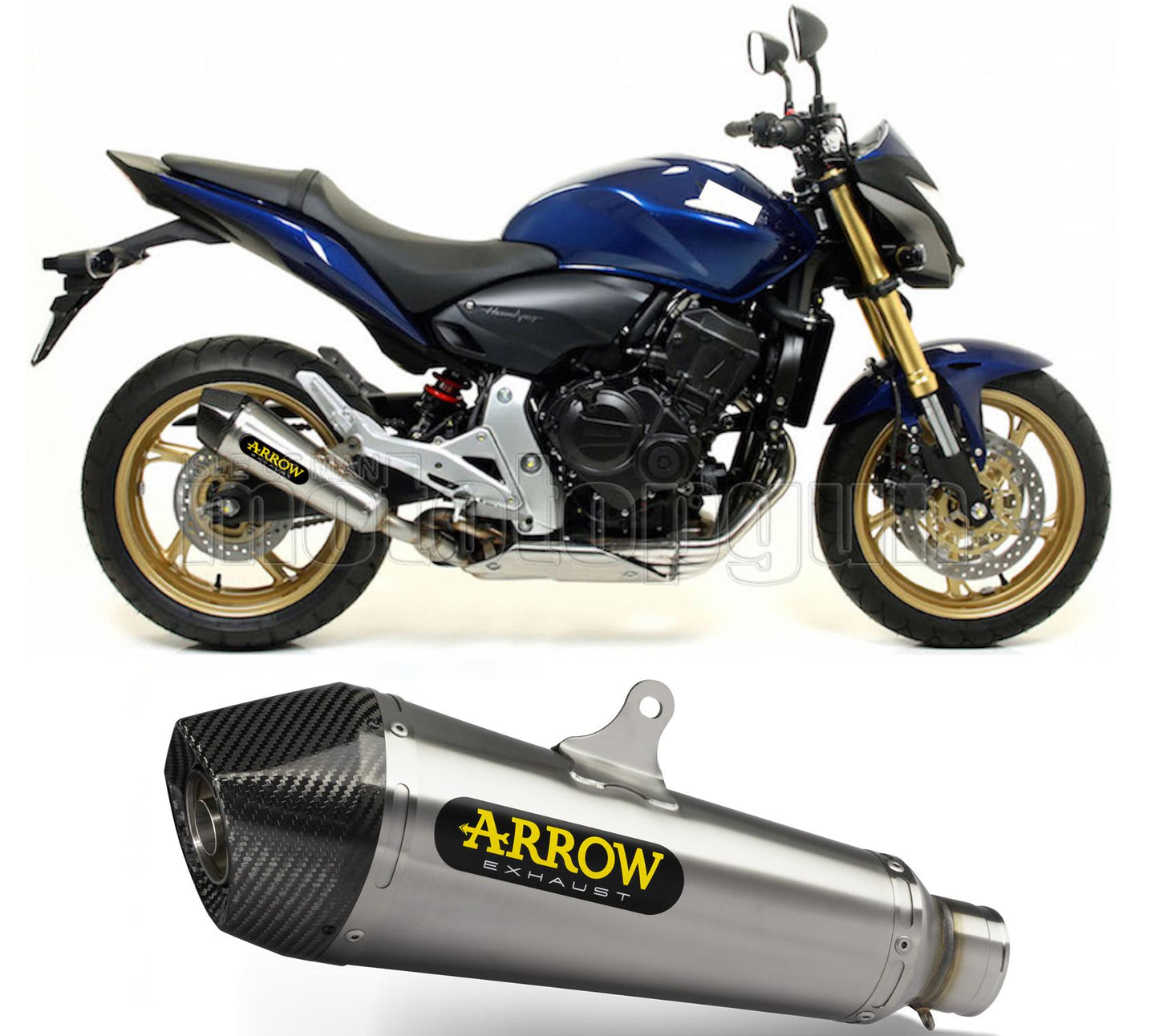 SCARICO COMPLETO OMOLOGATO OPEN ARROW X-KONE IN NICHROM CON FONDELLO IN CARBY COMPATIBILE CON HONDA CB 600 F HORNET 07/13